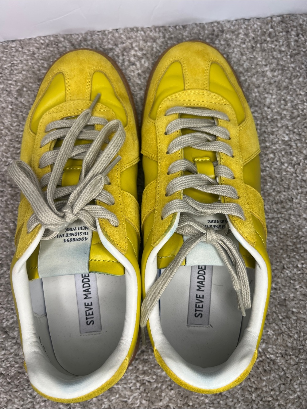 Steve Madden Bright Yellow Suede & Leather Low-Top Sneakers - Picture 5 of 8